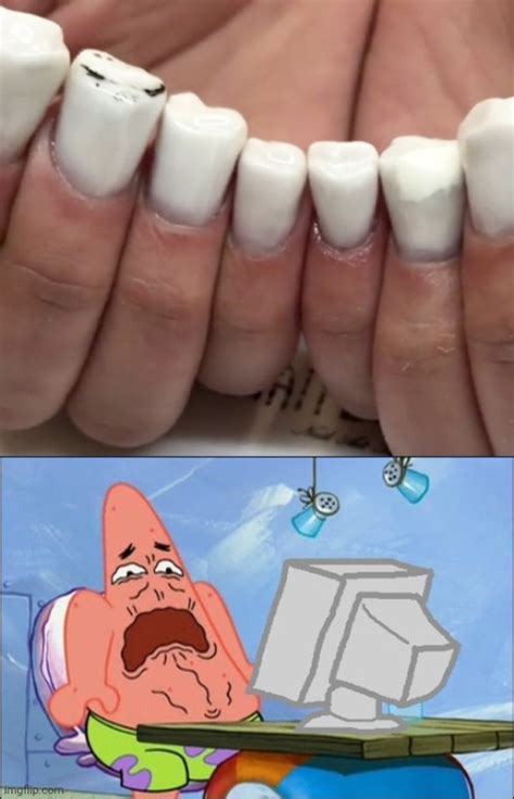 patrick staring meme|patrick star meme with nails.